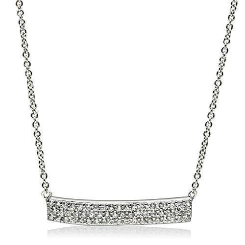 JCE079 Rhodium Brass Necklace with AAA Grade CZ  in Clear