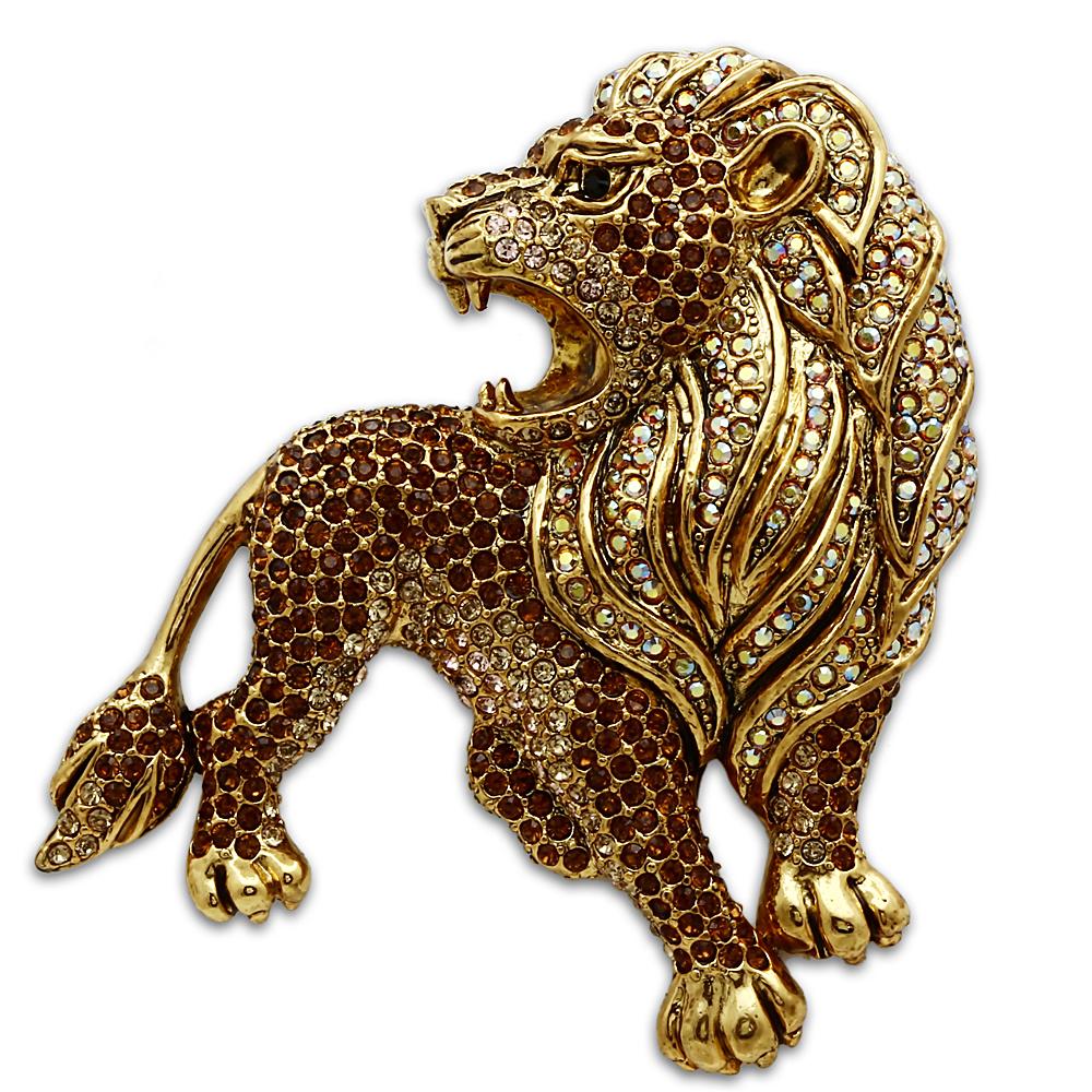 JCE2420 Gold White Metal Brooches with Top Grade Crystal  in Multi Color