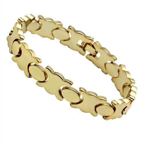 JCE2424 Gold Brass Bracelet with No Stone