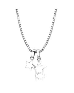 JCE4701 IP rhodium (PVD) Brass Chain Pendant with No Stone