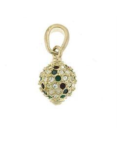JCEA394 Gold Brass Pendant with Top Grade Crystal  in Multi Color-Default Title