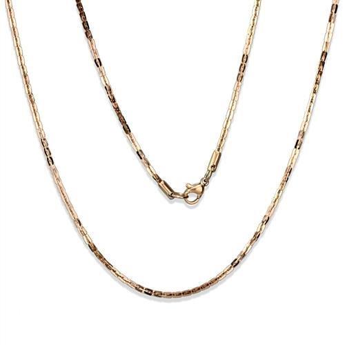JCE2440R IP Rose Gold(Ion Plating) Stainless Steel Chain with No Stone