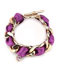 JCE3065 IP Rose Gold(Ion Plating) Stainless Steel Bracelet with Top Grade Crystal  in Rose