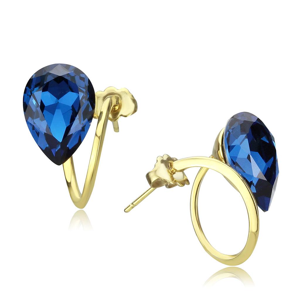 JCE3648 IP Gold(Ion Plating) Stainless Steel Earrings with Top Grade Crystal  in Montana
