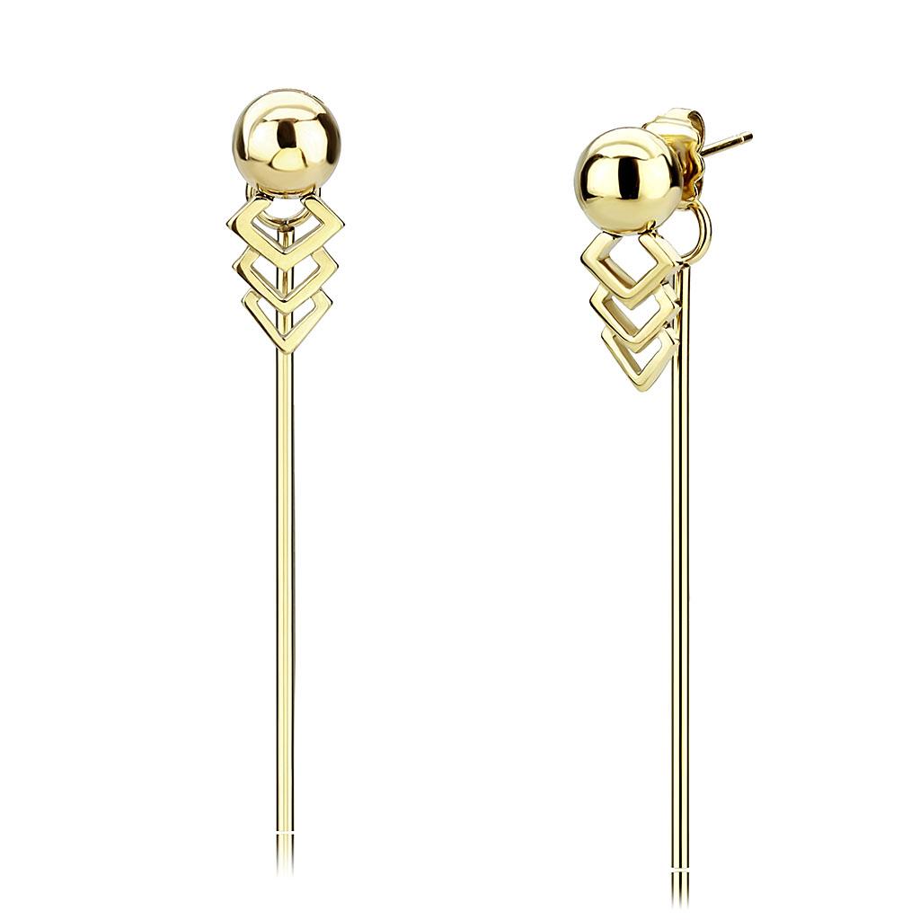 JCE3650 IP Gold(Ion Plating) Stainless Steel Earrings with No Stone