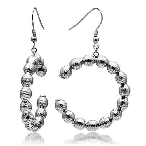 JCE429 High polished (no plating) Stainless Steel Earrings with No Stone