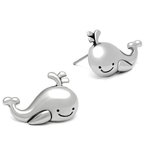 JCE503 High polished (no plating) Stainless Steel Earrings with No Stone