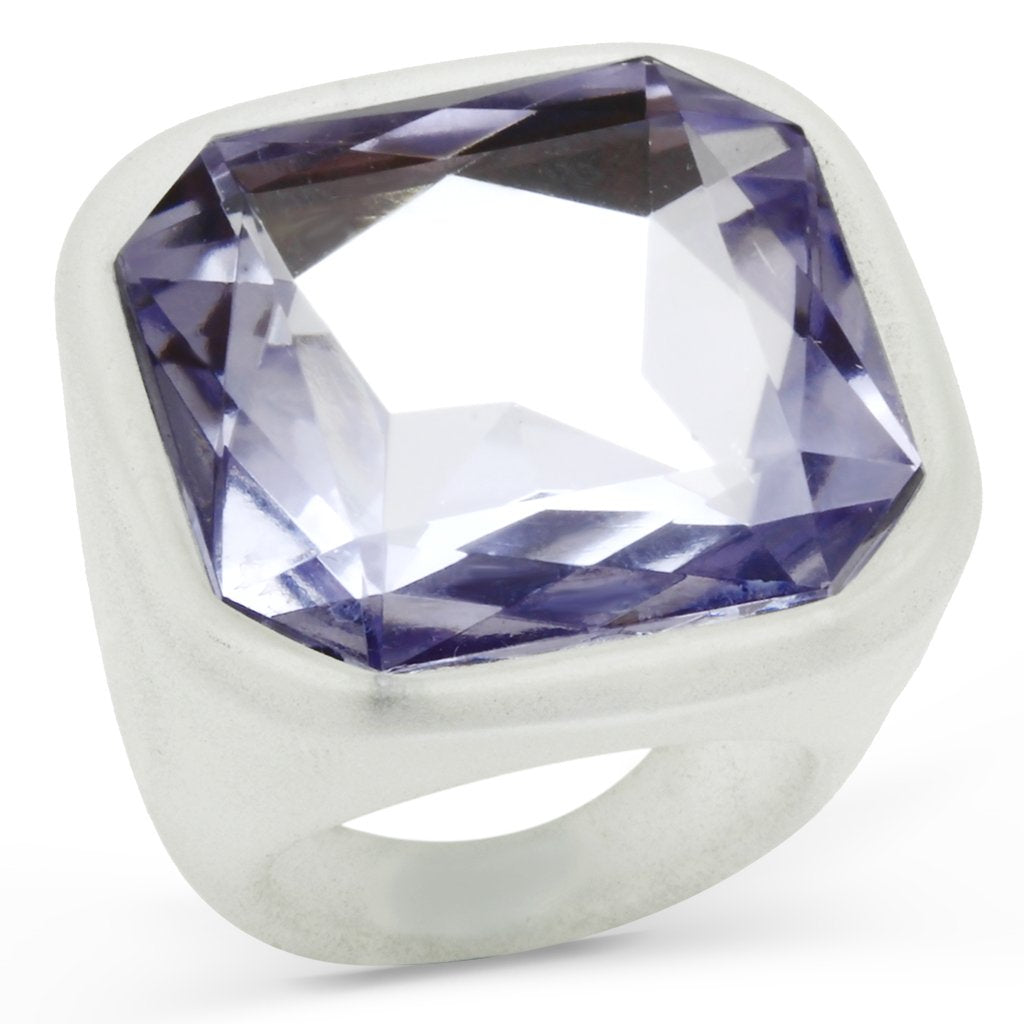 JCE013 Resin Ring with Synthetic Acrylic in Light Amethyst
