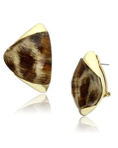 JCE077 IP Gold(Ion Plating) Brass Earrings with Synthetic Synthetic Stone in Animal pattern